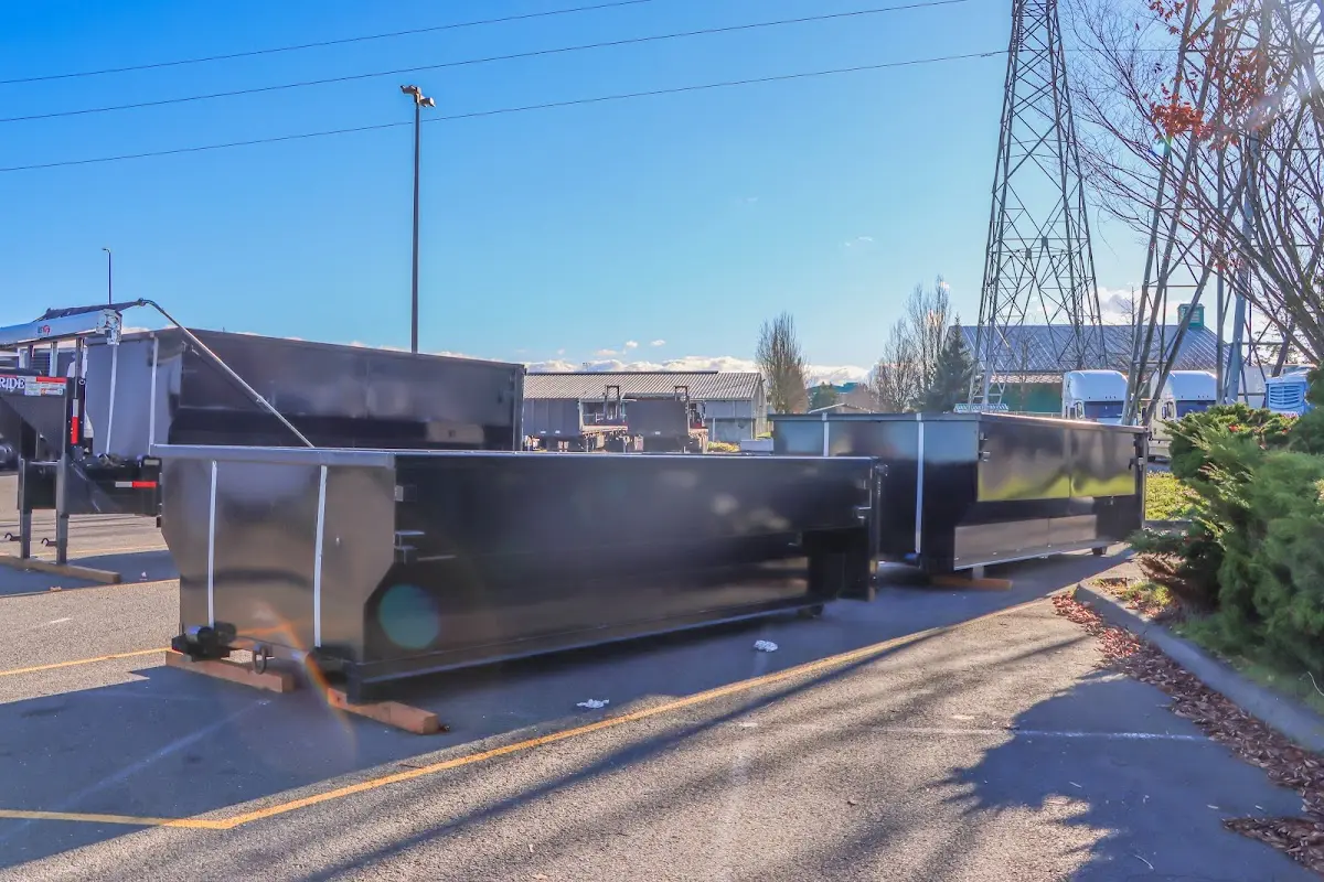 Roll-off dumpster ready for waste disposal at job site for 3 Yard Dumpster Rental in Gallup